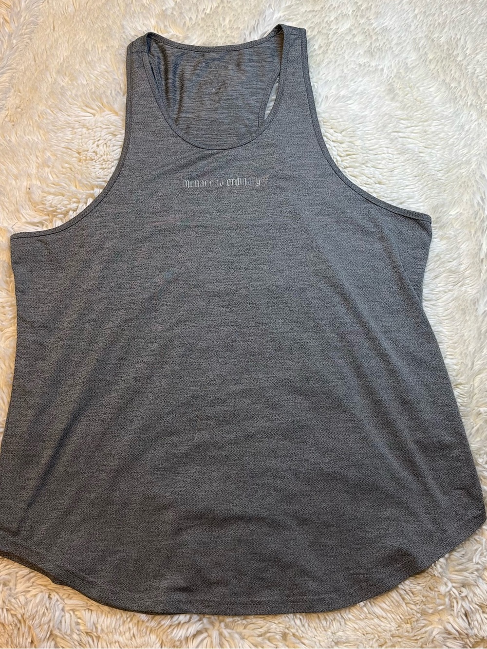 Jed North size XL Heather Gray training Tank Top drop cut - race back